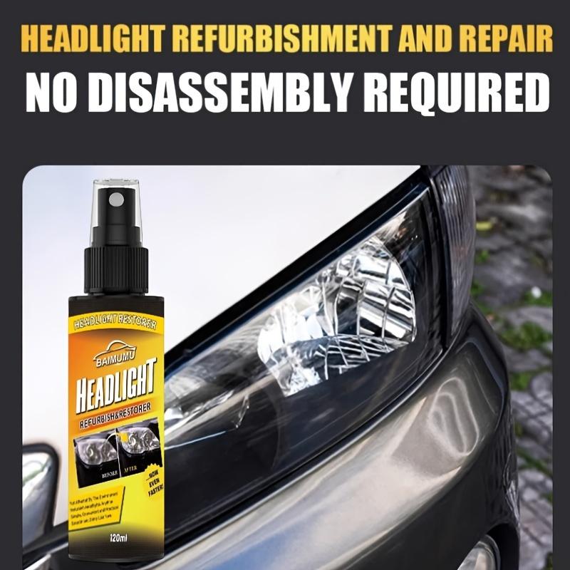 Universal Car Headlight Restoration Kit, 4.06 oz Headlamp Refurbishment Spray for Projector Lens Repair, No Disassembly Required