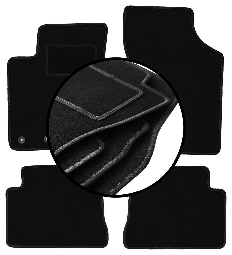 Complete set of velour floor mats for: Hyundai Getz hatchback (2002-2010)