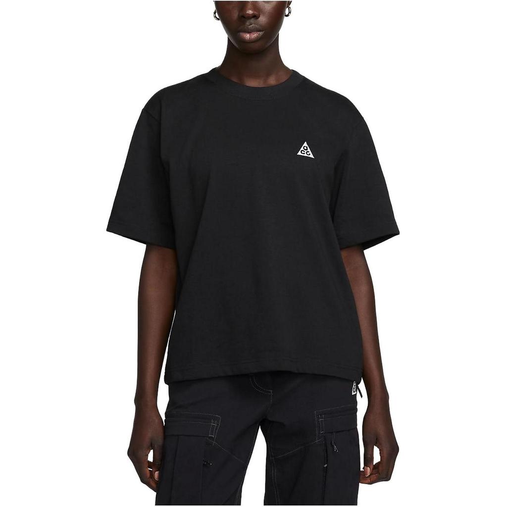Nike ACG Solid Logo Crew Neck Short Sleeve T-Shirt Women Tops Black DJ3647-011