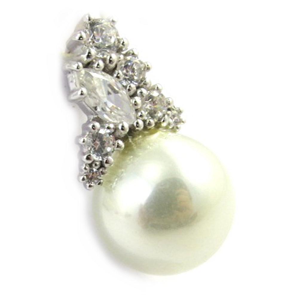 Les Trésors De Lily [M5580] - Silver Pendant 'Sissi' Silver White (rhodium-plated) - 27x9 Mm