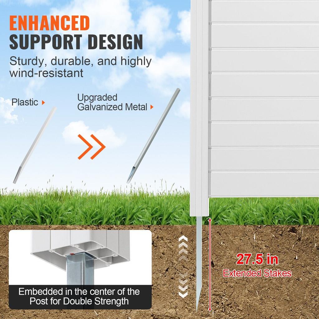 Outdoor Privacy Screens, 50" W x 50" H Air Conditioner Fence, Pool Equipment Enclosure, Horizontal Vinyl Privacy Fence, Perfect to Enclose Trash Can