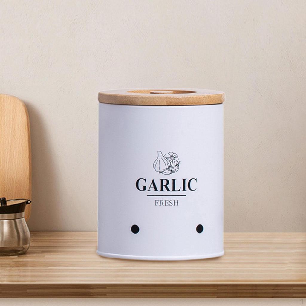 Nádoba na pracovní desku pro cibuli a česnek, Vintage úložný box na zeleninu