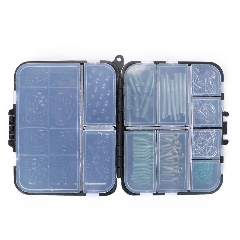 420Pcs/Case Carp Fishing Tackle Kit Including Boilie Bait Screw Accessories Swivels Hooks Anti Tangle Sleeves Hook Stop Beads