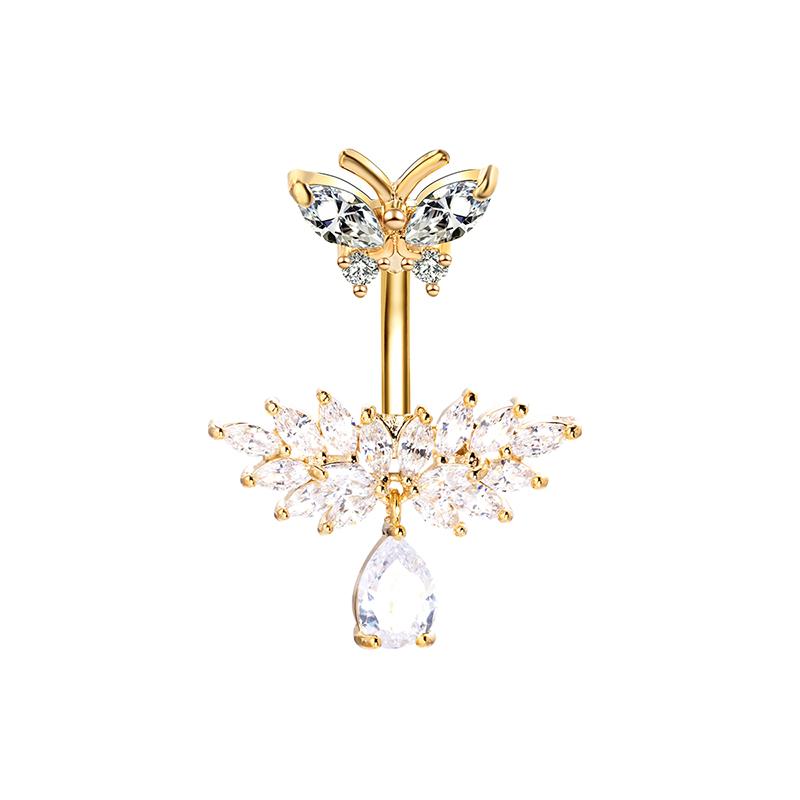 Simple  Angel Wings Butterfly Navel Ring For Women Girls Exquisite Belly Button Rings Sexy Belly Piercing Jewelry Gifts