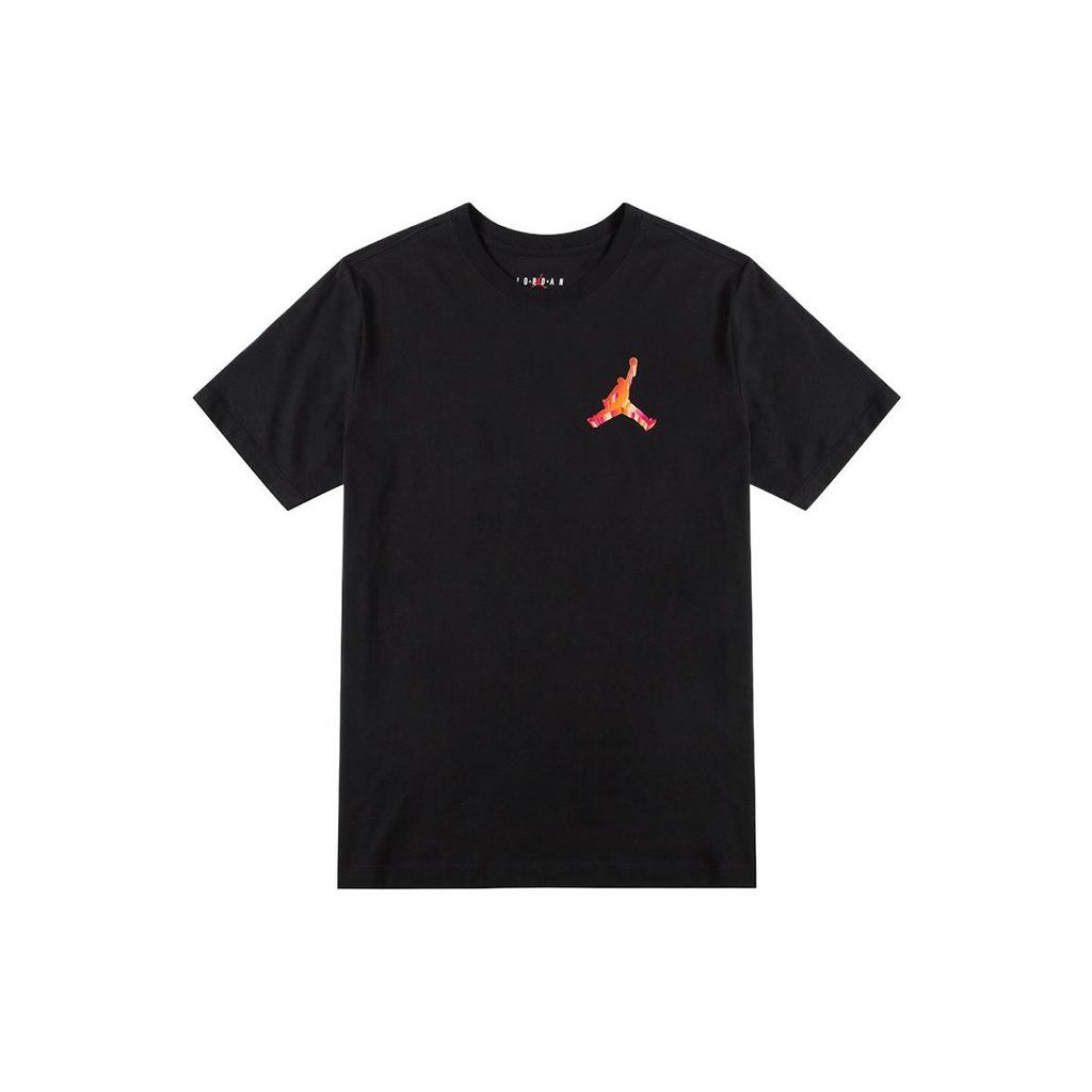 Jordan Printed Logo Solid Color Crew Neck T-Shirt Men Tops Black DH8967-010