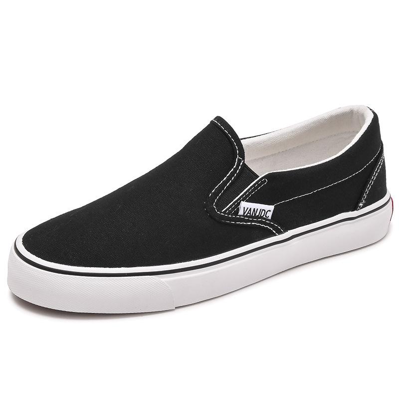 2025 Spring Classic Slip-On Shoes: Women's Low-Top, Solid Color & Men's Korean Style Canvas Shoes