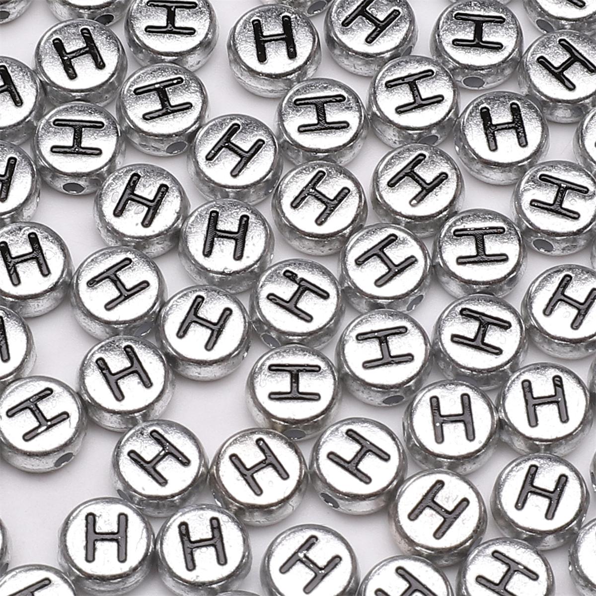 

50 шт. акриловых бусин с английскими буквами для изготовления ожерелий, браслетов, серег, ювелирных изделий, аксессуары для рукоделия H