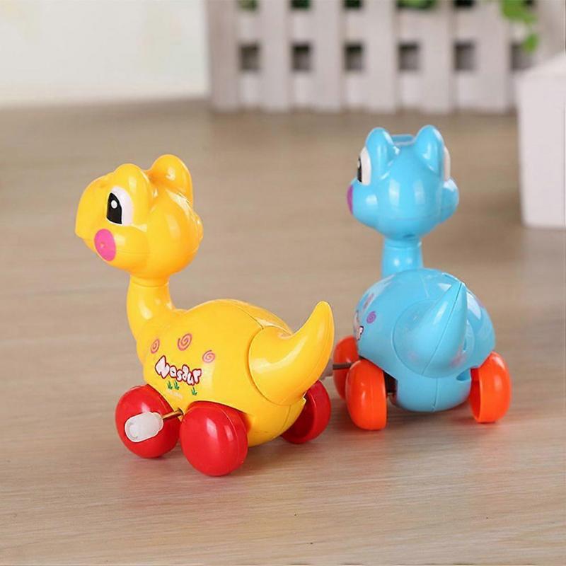 6pcs Wind-up Dinosaur Toy Cartoon Funny Plastic Clockwork Dinosaur Toy for Kids Children (Random Color)