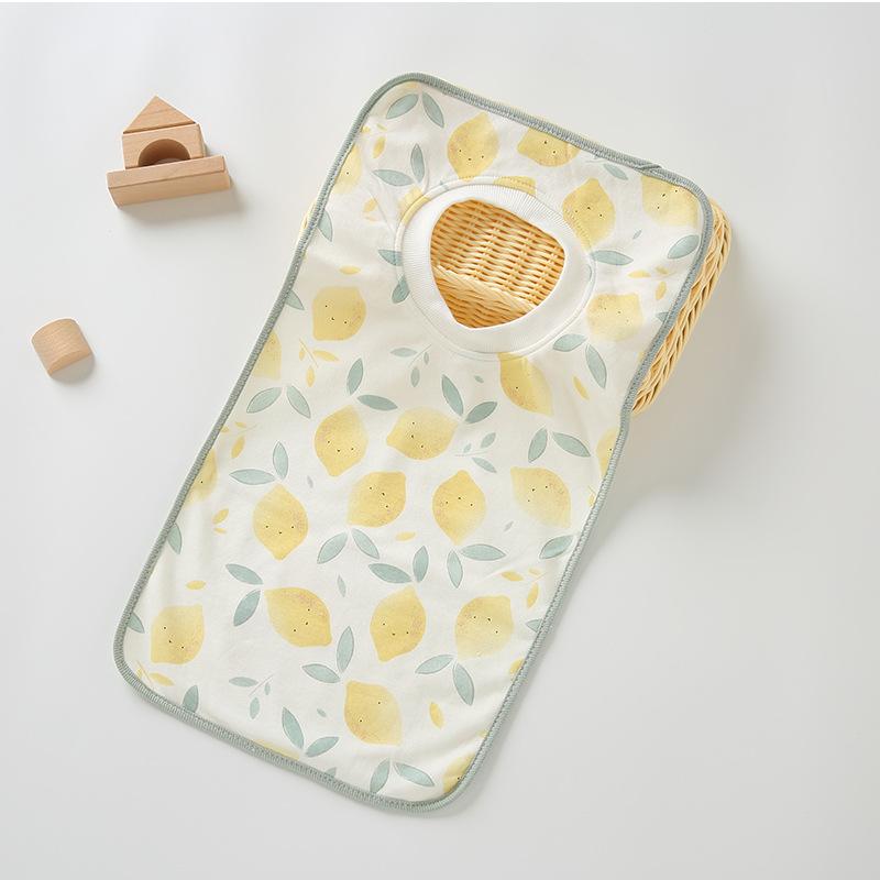 

Infant Pull On Bib Extra Long Large Pure Cotton Baby Waterproof Drool Bandana Feeding Bib Travel Convenient Accessories лимон