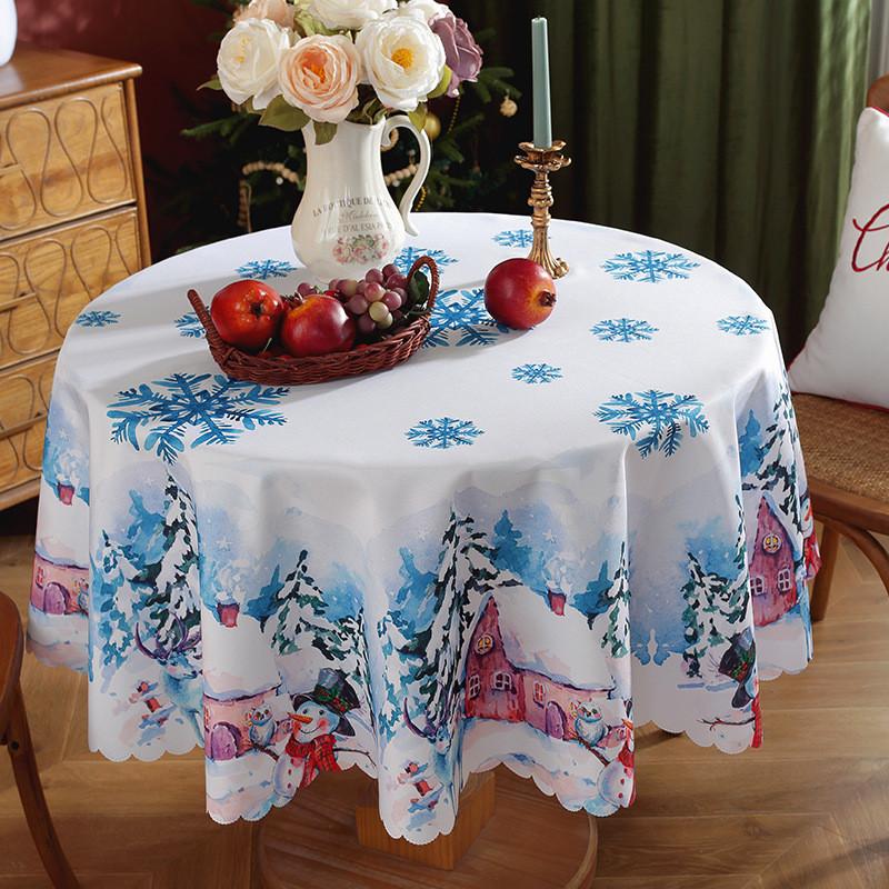 

Большая Рождественская Круглая Скатерть Рождественский Праздник Настольная Скатерть Декор Домов Style K,120cm/47.24in