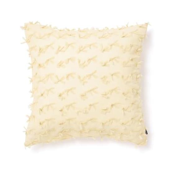 Francfranc Sheer Ribbon Cushion Cover 45cm x 45cm Light Yellow (054)