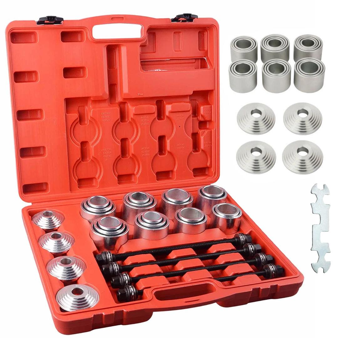 

28pcs Press and Pull Sleeve Kit, Universal Bearing Bushing Seal Removal Puller Tool Set for Automotive Repair красный
