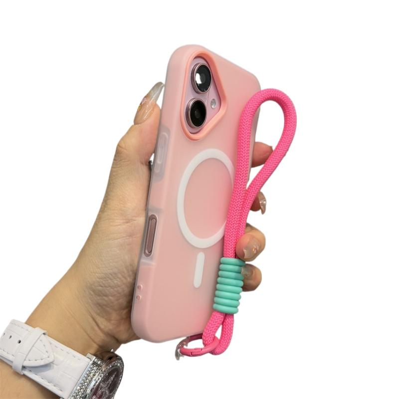 New 3 IN1 With Lanyard For Magsafe Case for iPhone 17 16e 16 15 14 Plus 13 11 12 Pro Max Magnetic Wireless Charge  Matte Cover