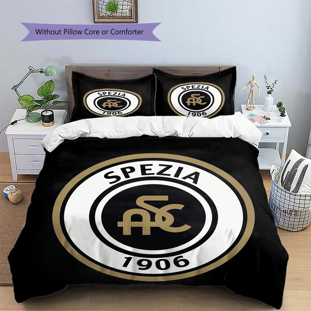 Spezia Calcio Pattern Bedding Home Decoration Birthday Gift (1 * duvet cover + 2 * pillowcase, without core)