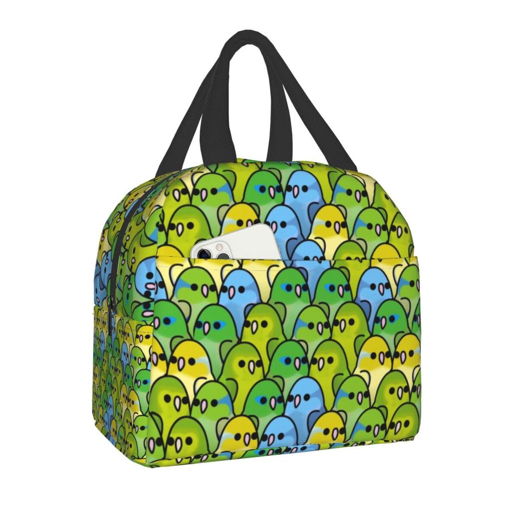 Floral And Parrot Birds Resuable Lunch Box Women Multifunction Thermal Cooler Food Insulated Lunch Bag Office Work Picnic Bags
