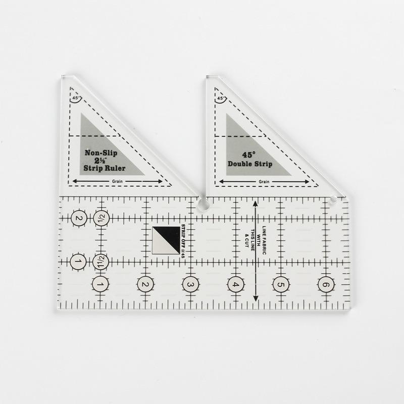 Clothing Quilting Acrylic Triangle Ruler  45° Home Design Hand Sewing Bilateral Ruler