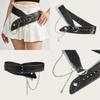 Black Vintage Inspired Waist Belt With Tassel Details For Party Outfits