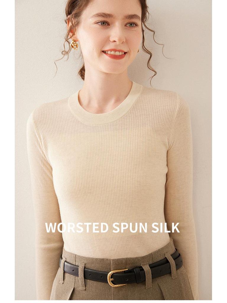 Women's Slim Fit 18-Gauge Cashmere Knit Base Layer Top