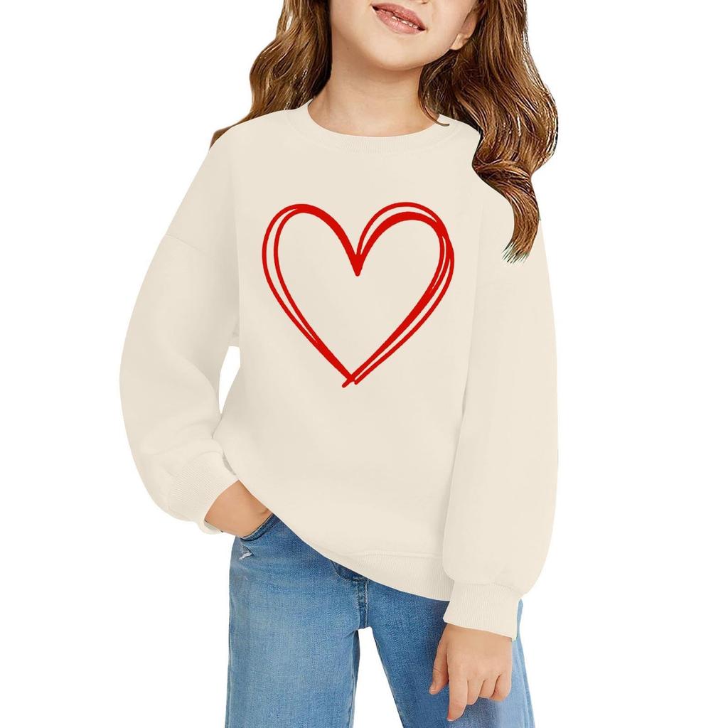 Girl's Sweatshirt, Long Sleeve, Neck Pullover, Cute Loose Neck Sweatshirt