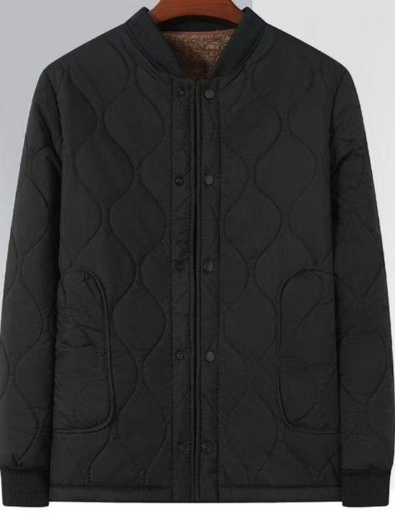Men's Lambswool Cotton Winter Jacket - Middle-aged Father's Warm Loose Coat with Thick Velvet Liner