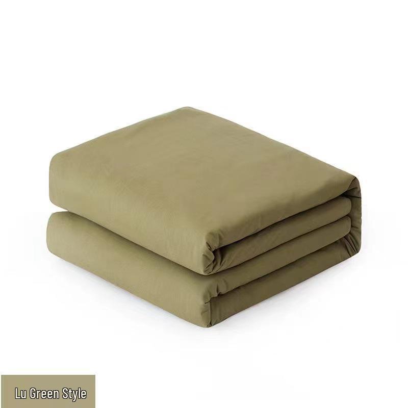 Dormitory Bedding: Green Cotton Quilt Set - 6 Pieces, Moisture-Proof, Student Size Options