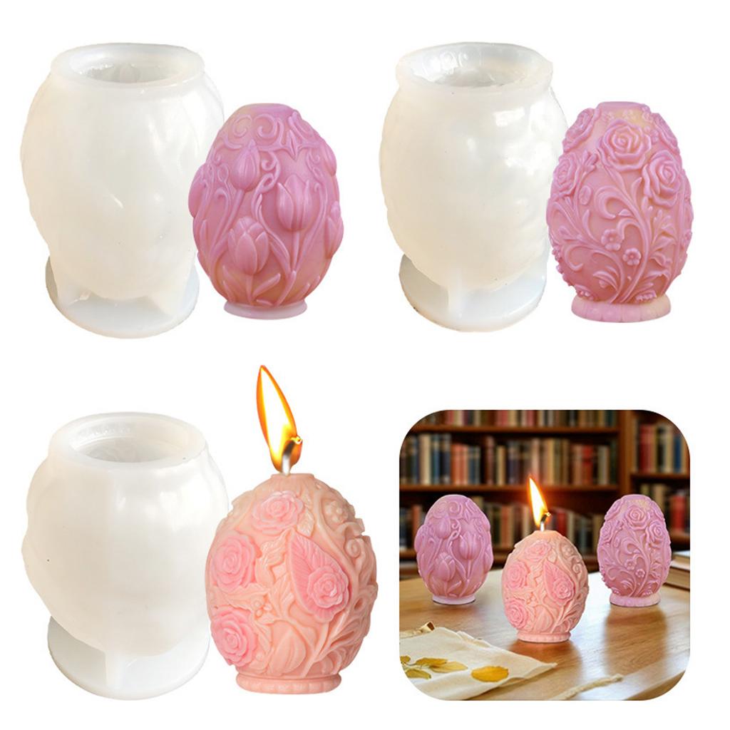 Tulip Egg Shaped Candle Mould Silicone Molds Ornament Molds Castings Molds Easter Plasters Molds Craft Supplies