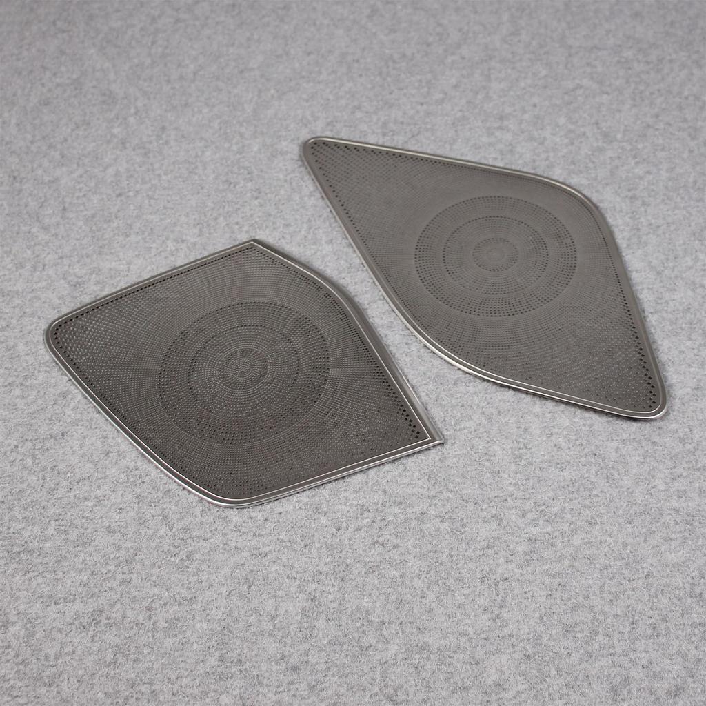 RUIQ Stainless Steel Front and Rear Speaker Ring Garnish for Toyota New Silver Alphard/Vellfire (40 Series) -