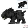 1pcs Medieval Knight light gray Wolf Widen the seat Animal Decorative Toy Moc Building Block