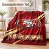 Custom Text Flannel Blanket San Francisco 49ers Print Warm Cozy Blanket Home Sofa Bedding