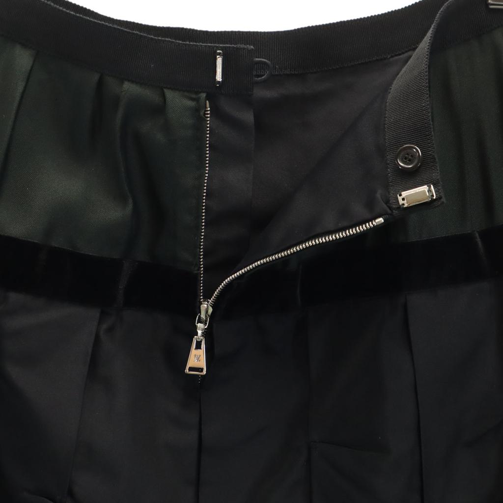 LOUIS VUITTON French silk blend Midi length Different material switching skirt Women Used