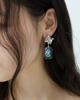 Lovuee Square Cut Glass Cameo Earrings