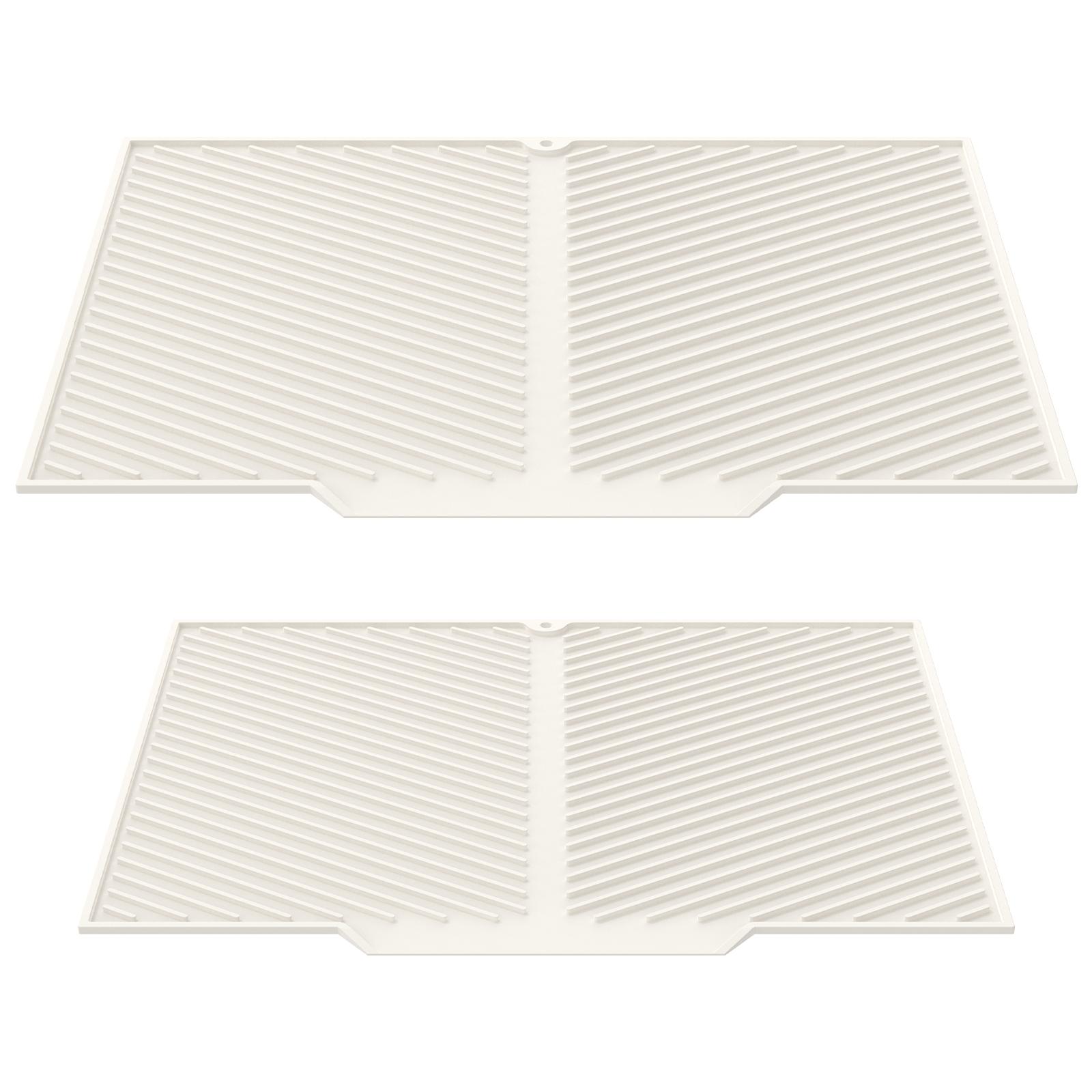 

Kitchen Dish Drying Silicone Mat Raised Stripes Outlet Design Countertop Sink Draining Pad Non-slip Tableware Insulating Mat 2 Sizes покинуть белый