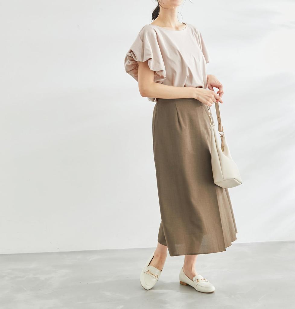 ROPE PICNIC Puff Sleeve Mercerized Pullover Top in Beige Women's (Size 28)