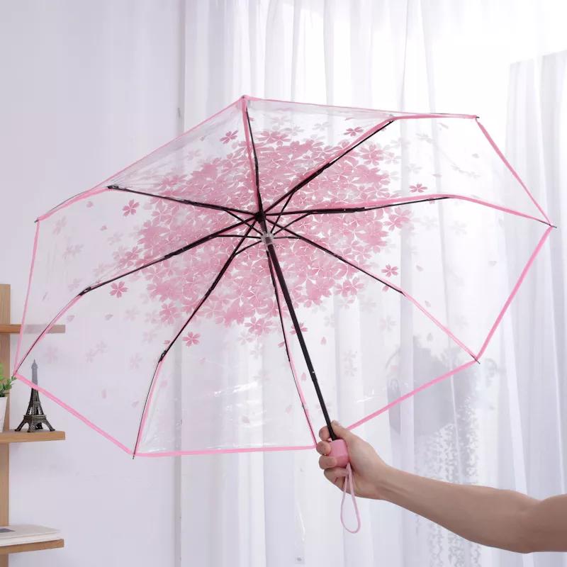 Automatic Umbrella Transparent Manual Umbrella Women's Folding Umbrellas Parasol For Rain And Sun Windproof Business