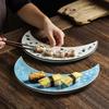 1 szt. Kreatywny ceramiczny japoński talerz Sushi talerz księżycowy japońska zastawa stołowa domowy pojedynczy talerz