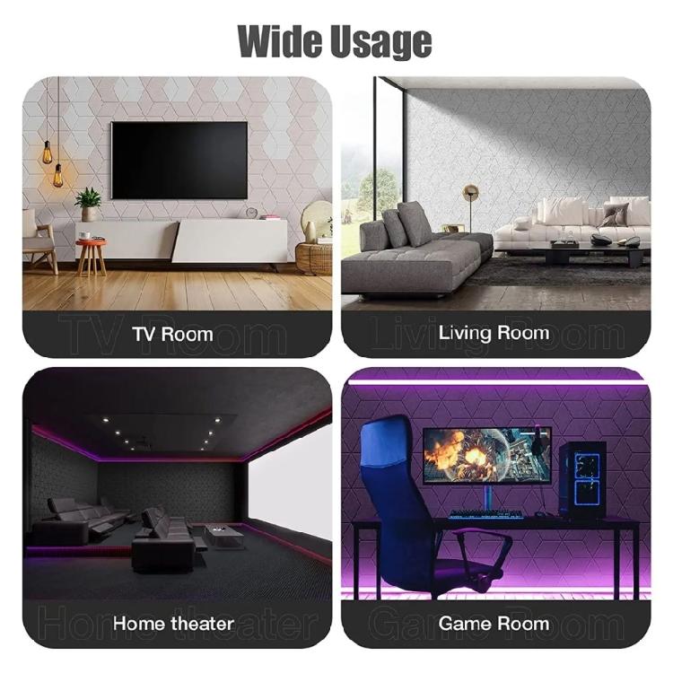 12PCS Sound Absorbing Wall Panels Polyester Texture Hexagonal Soundproof Foam Panels for Bedroom Music Room Decorations