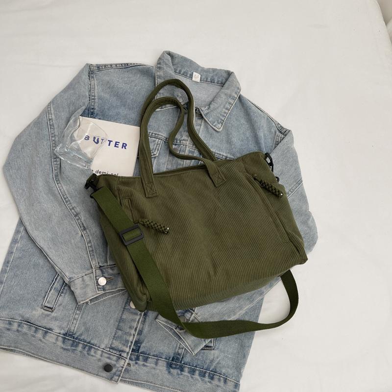 Torba typu tote z kordu, damska, dojazdowa, torba typu crossbody, duża pojemność, torba na ramię dla studentki