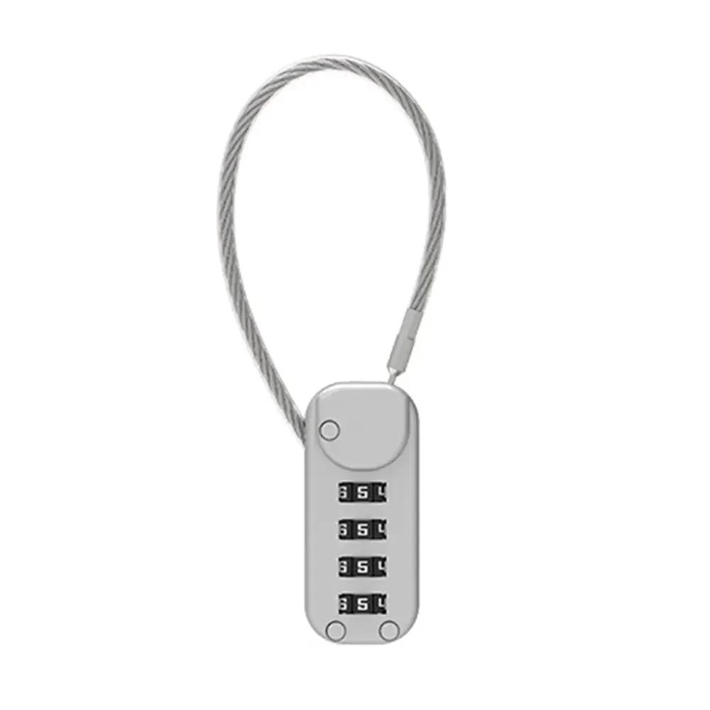 Security Coded Lock 4 Digit Password Combination Lock Anti-theft Travel Luggage Suitcase Wire Rope Padlock Security Tools