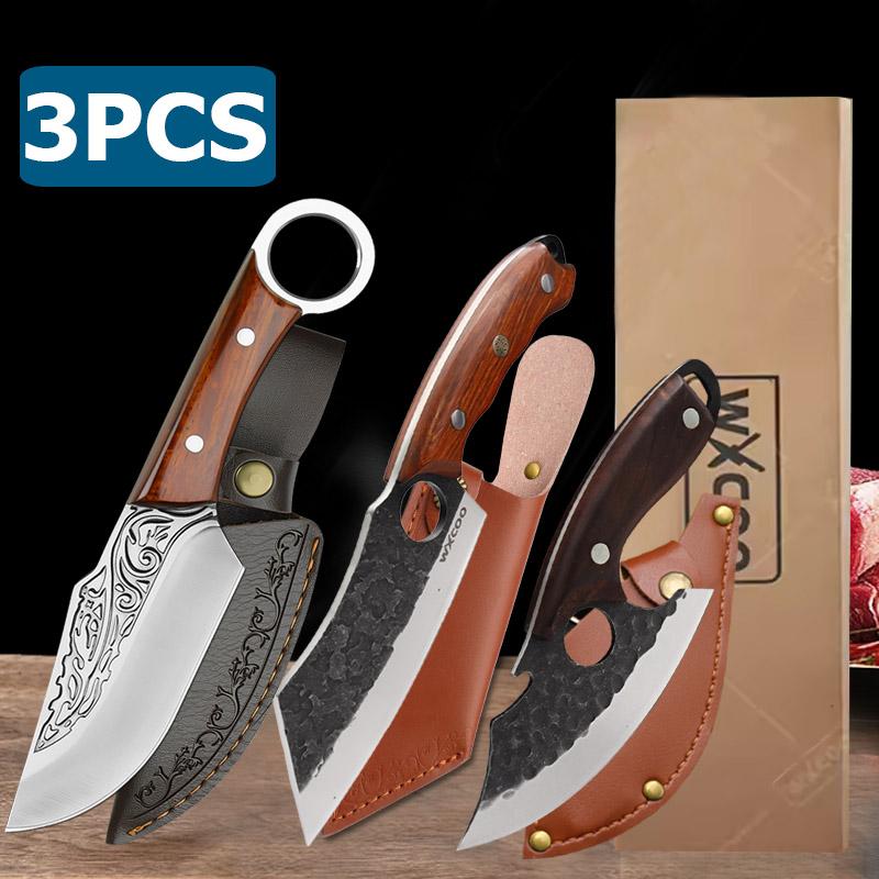 Hand Forged Boning Knife With Sheath Multi Purpose Chef Knife Perfect for Cutting Meat Chopping Vegetables Slicing Kitchen Knife