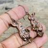 Citrine Rough Earring Electroformed Copper Earrings Handmade Rabbit Earring Gemstone Jewelry Unique Copper Jewelry Dangle Earring for Gifts