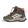Adidas Terrex AX4R Mid Hiking Comfortable Versatile Non-Slip Durable Mid-Top Outdoor Shoes Kids Hiking Shoes Green White Orange JI0921