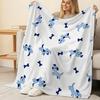 Thick Warm Flannel Fleece Blanket – Cute Dog Pattern, Soft Cozy Throw for Home Relax, Napping, Single Guest Room, Halloween & Christmas