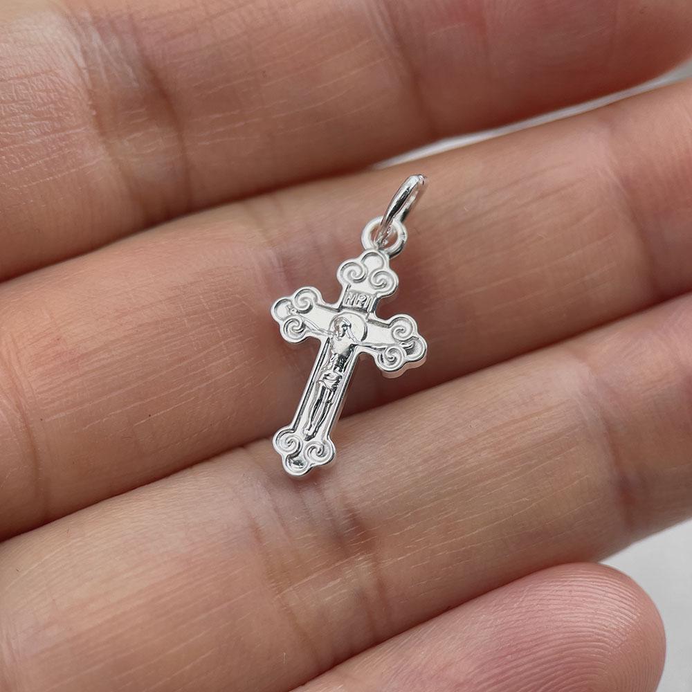Pure Real 925 Silver Cross Pendant Necklace For Women Girl Men Jewelry Eternal Spiriti Faith Power Passion Of Jesus