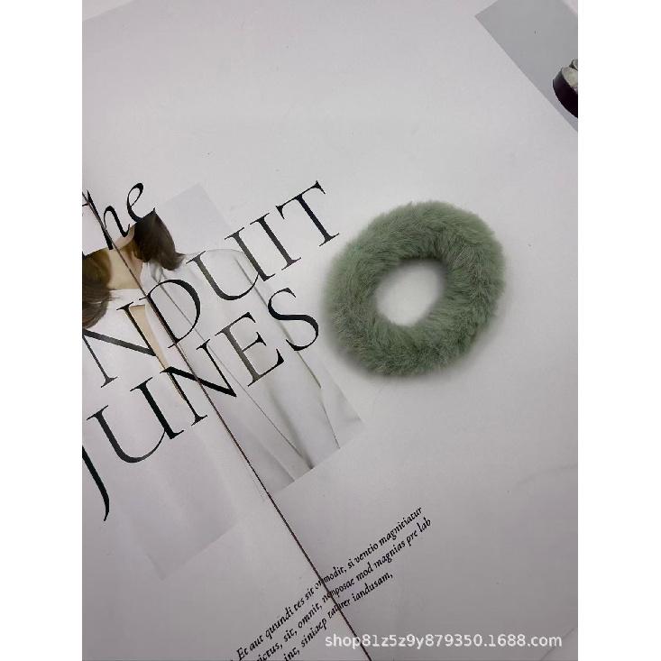 Plush Hair Scrunchies for Women & Kids, Soft Furry Hair Ties, High Ponytail Holder, Autumn Winter Fashion