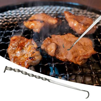 BBQ-Lebensmittelwender und Fleischhaken, robuster Grillwender zum Wenden von Rippchen, Hühnchen, Hot Dogs, Pigtail-Lebensmittelwender, BBQ-Wenderhaken zum Grillen und Kochen