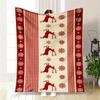 Christmas Plaid Tablecloth with Reindeer and SnowflakesBlanket Flannel Throw Blanket for Sofa, Bed, Travel, Camping, Office, Couch, Chair, A