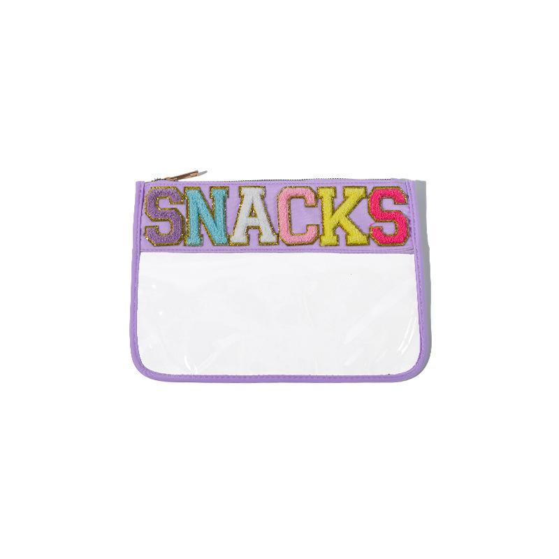 Embroidered PVC Transparent Travel Set: Cosmetics, Toiletries, Towel, File Storage Bag