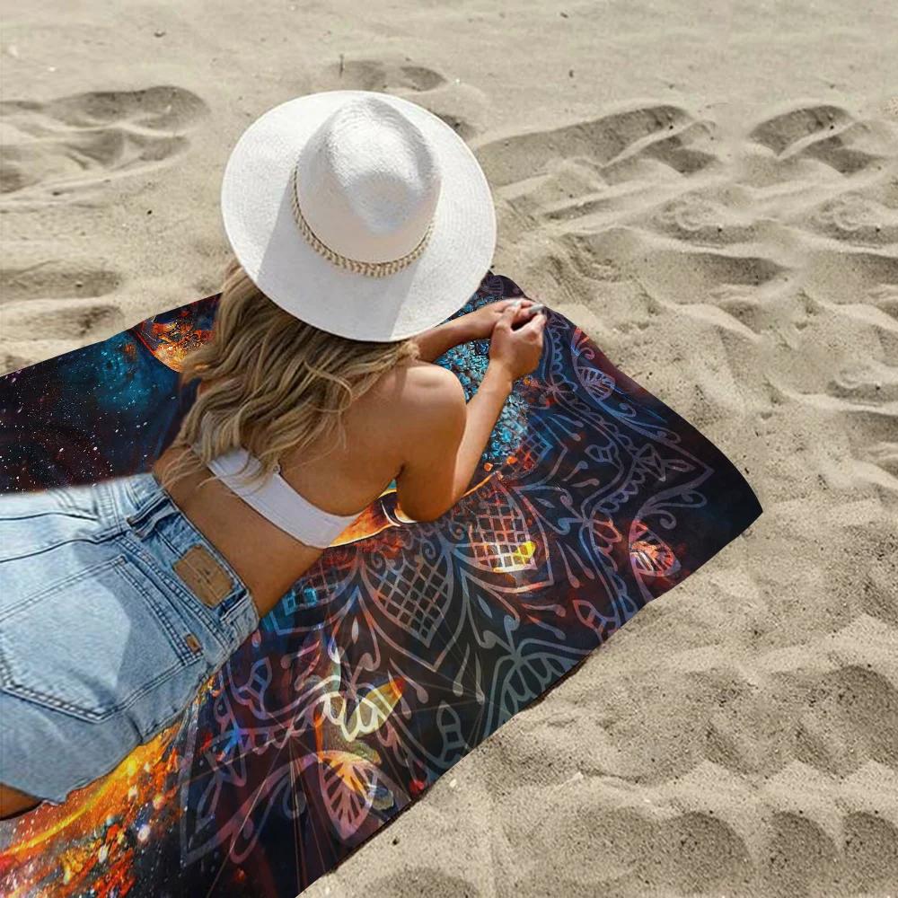 Statua Buddha Indiana Meditazione Chakra Microfibra Asciugamano da Spiaggia Assorbente Asciugatura Rapida Yoga Nuoto Resort Arrampicata su Montagna Asciugamano