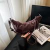 Retro Dumpling Shoulder Bag Pu Leather Women's Handbag Fashionable Croissant Crossbody Bag  Girls