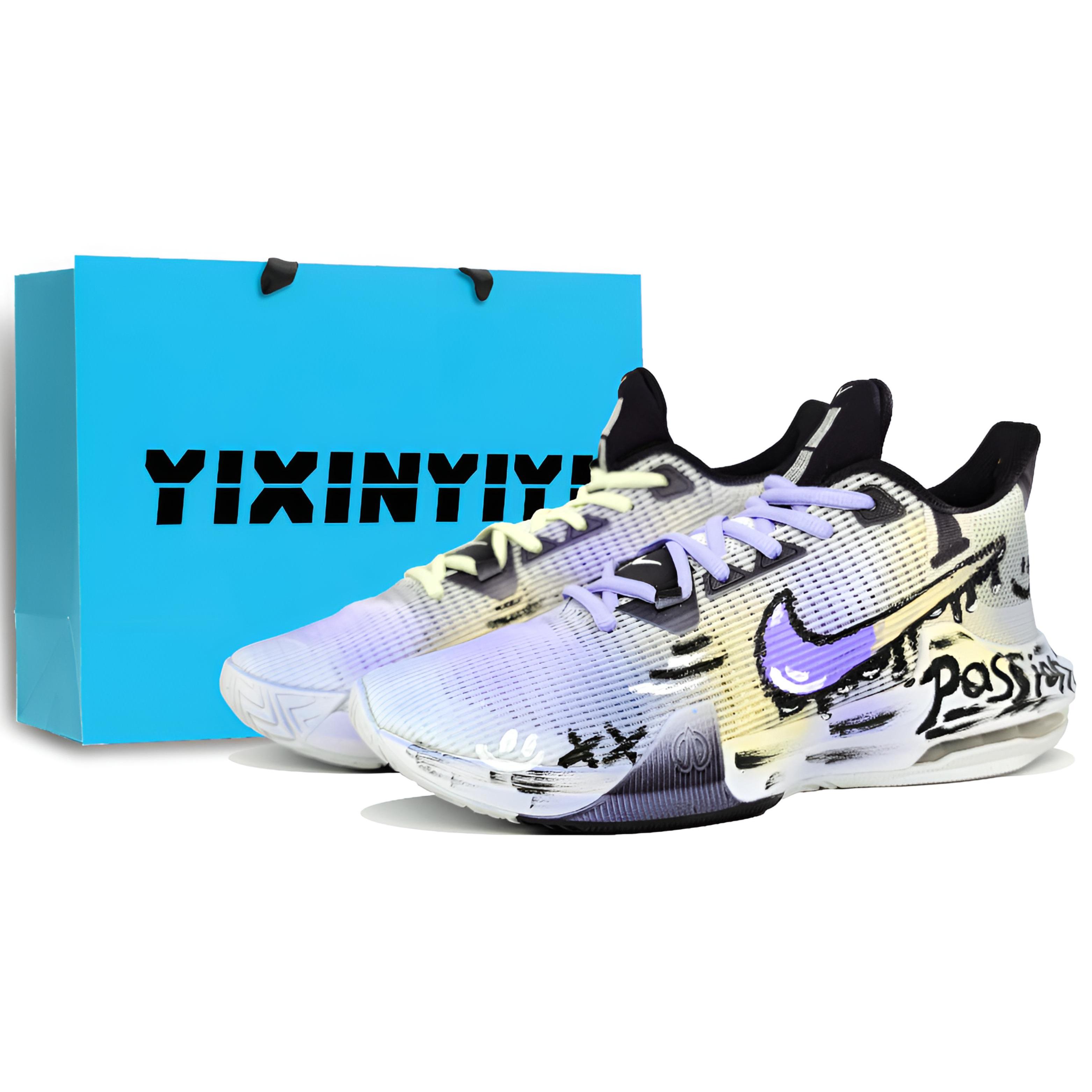 

Nike Air Max Impact 3 Slip Resistant Abrasion Resistant Low top Basketball Shoes Men s Purple Yellow DC3725-100(Team400-) 44